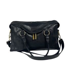 Marc Jacobs Fulton Wellington Satchel Handbag Purse Bag Black Italian Leather